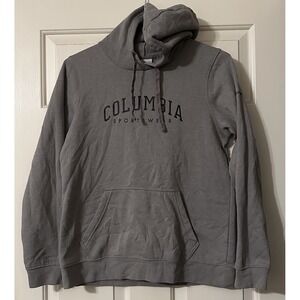 Columbia Gray Pullover Hoodie Sweatshirt Outdoors Camping Fishing Mens  Medium‎